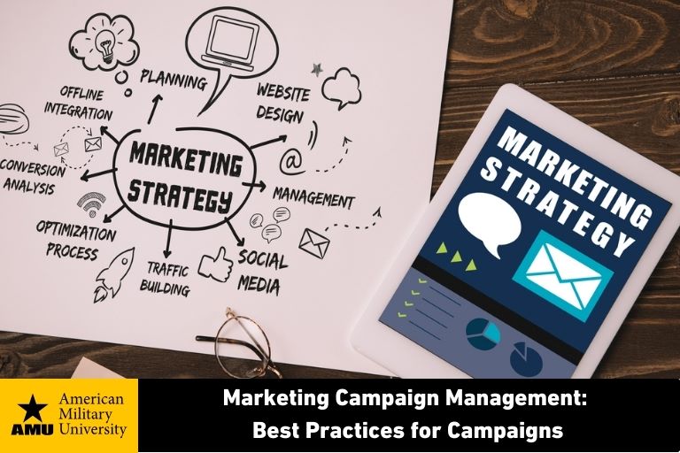 campaign-management marketing strategy charted on paper and ipad