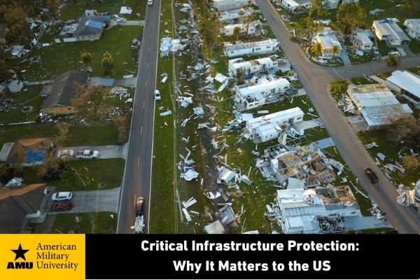 critical infrastructure aerial of damaged homes