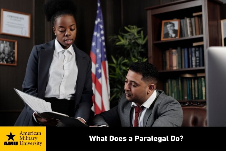 paralegal specialists discussing document